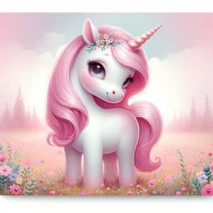 Lovable Pink Unicorn Painting for Festive Invitations