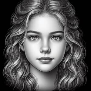 14-Year-Old Caucasian Girl with Blonde Wavy Hair - Portrait