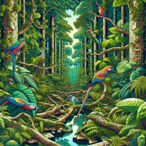 Vibrant Rainforest Landscape | Natural Geometry Display