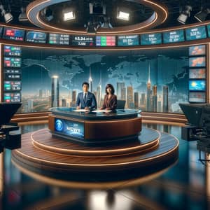 Professional News Broadcast Studio Setup