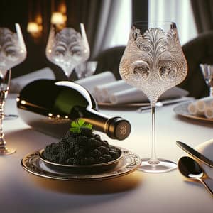 Luxurious Dining Experience: Black Caviar and Fine Wine