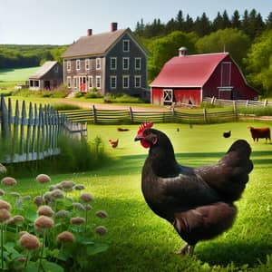 Black Chicken in Farm Setting | Natural Environment and Behavior