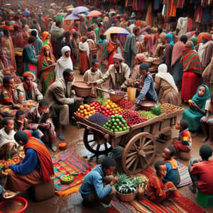 Bustling Market in Ethiopia: Cultural Diversity on Display