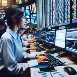 Professional Stock Exchange Trader Engaged in Market Activity