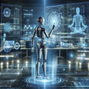 Visualizing Artificial Intelligence in a Futuristic Tech Lab