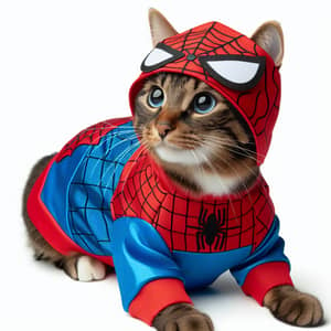 Superhero Cat Costume with Cobweb Design | Playful Pet Dress Up