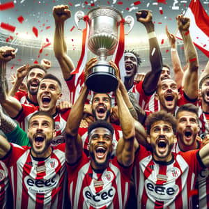 Athletic Club Celebrating King's Cup Victory | Red & White Team Triumph