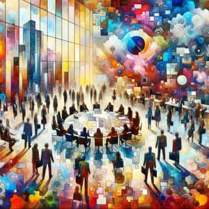 Administrative Meeting Abstract Art | Vibrant Colors & Energy