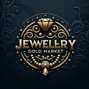 Jewellery Gold Market Logo: Elegant & Luxurious Design