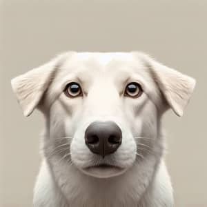 Captivating White Dog Making Direct Eye Contact