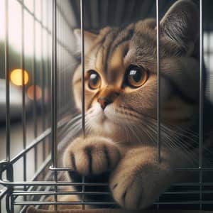 Cat in Cage - Captivating Image