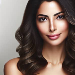 Radiant Middle-Eastern Woman: Flawless Hair & Skin | Confidence in her Mid-30s