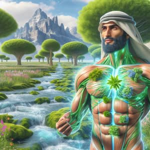 Realistic 3D Model of Healthy Middle Eastern Man in Nature