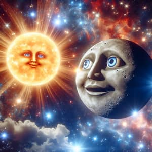 Man in the Moon Loving the Celestial Sun