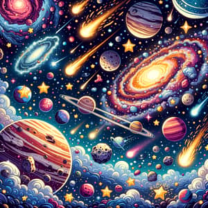 Cartoon Universe | Colorful Galaxies & Celestial Playfulness