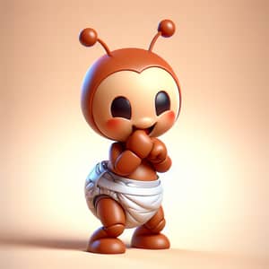 Cartoon Ant in Diapers - Charming and Funny Character