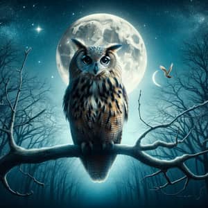 Enchanting Owl Under Moonlit Sky