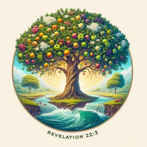 Revelation 22:2 Logo Design | Symbolic Tree of Life & Fruits