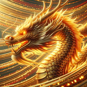 Hyperrealistic 4K Golden Dragon Illustration | Chinese New Year