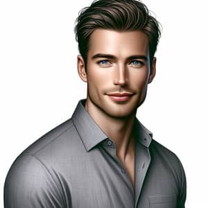 Sophisticated Man Portrait with Striking Blue Eyes