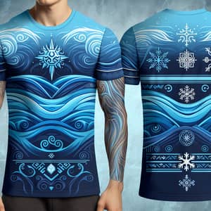 Water Tribe Design Tshirt | Fantasy-Inspired Blue Tee