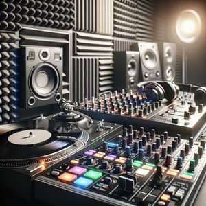 State-of-the-Art DJ Equipment in a Professional Music Studio
