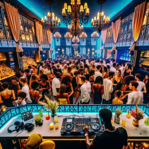 Chic French House Club with Vibrant Atmosphere