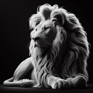 Monochromatic Majestic Lion Drawing | Powerful Wildlife Art