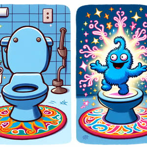 Huggy Wuggy Skibidi Dance Transforms Toilet - Magic Illustration