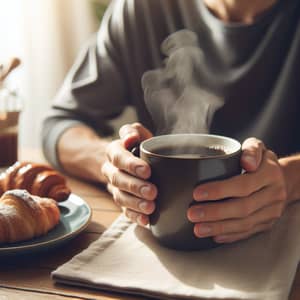 Tranquil Coffee Enjoyment in Cozy Setup | Morning Ritual