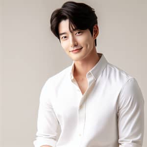 Stylish Korean Man in Classic White Shirt | Trendy Fashion Look