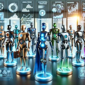 AI Marketing Figurines: Futuristic Data & Content Creators