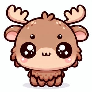 Cute Kawaii Moose with Large Innocent Eyes