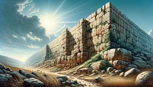 Ancient Wall of Jericho: Weathered Limestone Structure in Historical Setting