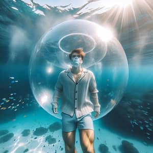 Underwater Bubble Experience with Casual Summer Outfit
