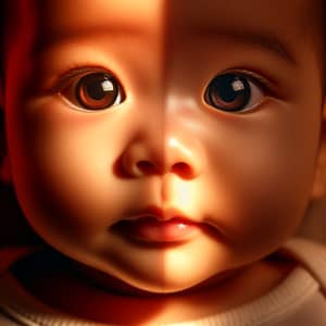 Innocence and Curiosity: Contrast Lighting on Baby's Face