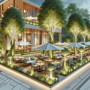 Tranquil Terrace Design with Trees at Restaurant