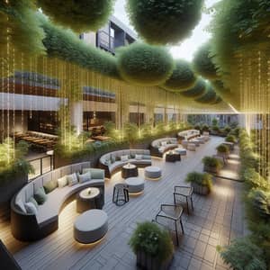 Modern Terrace with Semi-Circular Sofas | Restaurant Outdoor Planning