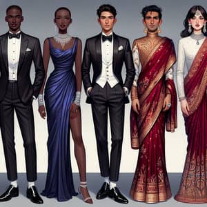 Global Formal Attire Display | Cultural Elegance from Around the World