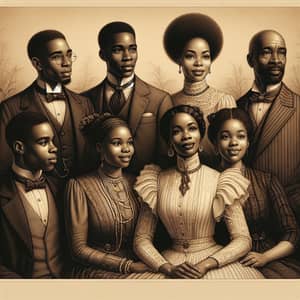 Multigenerational Black Family Portrait | 19th-Century Style with a Modern Twist