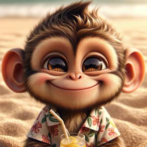 Cheerful Monkey | Infectious Joy on the Beach