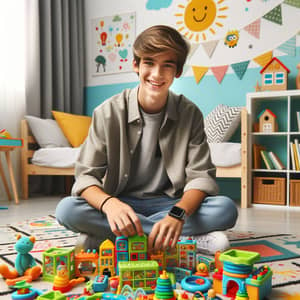 Colorful Educational Toys for 16-Year-Old Boy in Cozy Children's Room