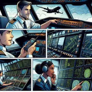Engaging Comic Strip: Pilot & Air Traffic Controller Communication Story