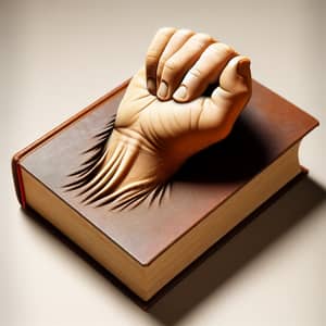 Wonder and Mystery: Unusual Book with Human Hand Scenario