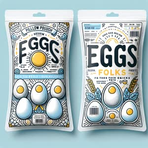 Egg Folks Pillow Pouch Packaging Design | Egg Graphics | Freshness & Quality