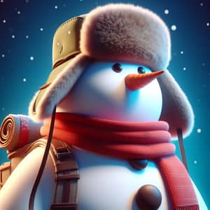 Snowman Trapper Hat | Modern 3D Animation Style