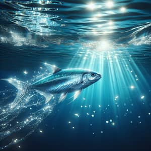 Graceful Silvery Fish Swimming in Deep Blue Waters