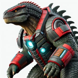 Godzilla in Iron Man Suit: Epic Fusion of Monster & Tech