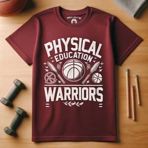 Physical Education Warriors Maroon T-Shirt | Active Wear Apparel
