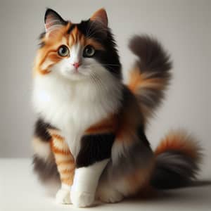 Elegant Calico Cat with Orange, Black, and White Fur